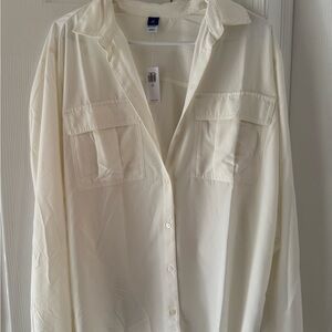 Off white Oversized Button-Up Shirt